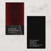 トレンディーグレー赤コンサルタントの名刺 名刺 (正面/裏面)