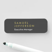 トレンディーグレー黒プロフェッショナル平野モダン 名札 (インサイチュ)