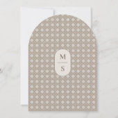 トレンディーケインウィーブラタンブライダルシャワーメニューカード 招待状 (裏面)