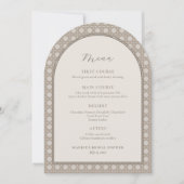 トレンディーケインウィーブラタンブライダルシャワーメニューカード 招待状 (正面)