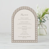 トレンディーケインウィーブラタンブライダルシャワーメニューカード 招待状 (スタンド正面)