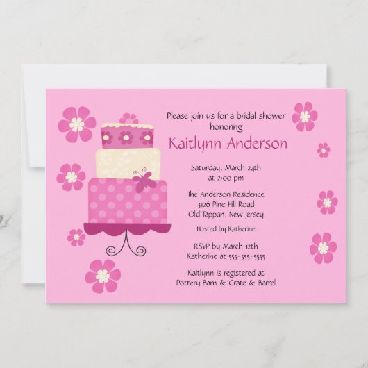 トレンディーケモダンーキブライダルシャワー招待 招待状 (正面)