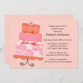 トレンディーケーキブライダルシャワー招待 招待状 (正面/裏面)