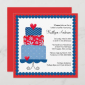 トレンディーケーキブライダルシャワー招待 招待状 (正面/裏面)