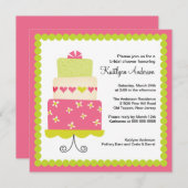 トレンディーケーキブライダルシャワー招待 招待状 (正面/裏面)