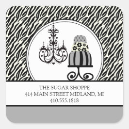 トレンディーケーリーゼブラプリント製品ラベルシール スクエアシール