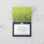 トレンディーゲームバー（ユダヤ教の）バル・ミツバーネイビーブルーライム サンキューカード (内部)