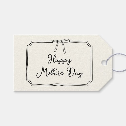 トレンディーコケットボウハッピーマザーズデイシャンパン ギフトタグ (正面(横))