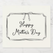 トレンディーコケットボウハッピーマザーズデイシャンパン スパークリングワインラベル (シングルラベル)