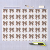 トレンディーコケットボウパターンモチャブラウン 薄葉紙 (クラフト)