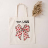 トレンディーコケットボウ赤いハート トートバッグ