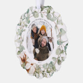 トレンディーコットンウィンターメリークリスマスフォトリース オーナメントカード (左)