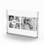 トレンディーコラージファミリーフォトブラック&ホワイトイニシャル フォトブロック (右)