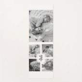 トレンディーコラージファミリーフォトブラック&ホワイトイニシャル ヨガマット (正面)