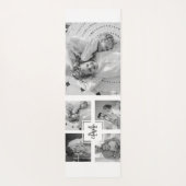 トレンディーコラージファミリーフォトブラック&ホワイトイニシャル ヨガマット (裏面)