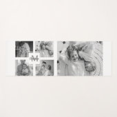 トレンディーコラージファミリーフォトブラック&ホワイトイニシャル ヨガマット (正面(横))