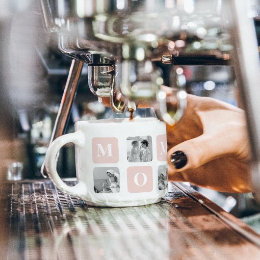 トレンディーコラージュフォト&パステルピンク最高のモマイギフト エスプレッソカップ