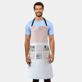トレンディーコラージュフォト&パステルピンク最高のモマイギフト エプロン (着用した状態)