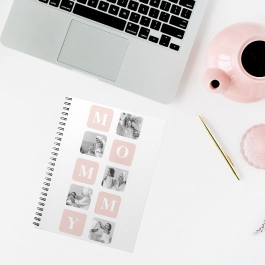 トレンディーコラージュフォト&パステルピンク最高のモマイギフト ノートブック