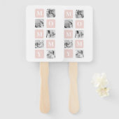 トレンディーコラージュフォト&パステルピンク最高のモマイギフト ハンドファン (正面&裏面)