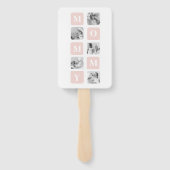 トレンディーコラージュフォト&パステルピンク最高のモマイギフト ハンドファン (裏面)