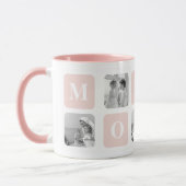 トレンディーコラージュフォト&パステルピンク最高のモマイギフト マグカップ (左)