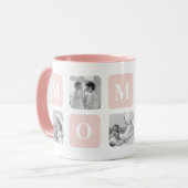 トレンディーコラージュフォト&パステルピンク最高のモマイギフト マグカップ (正面左)