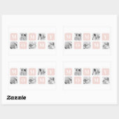 トレンディーコラージュフォト&パステルピンク最高のモマイギフト 長方形シール (シート)