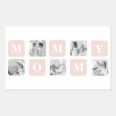 トレンディーコラージュフォト&パステルピンク最高のモマイギフト 長方形シール (正面)