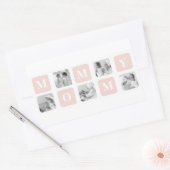 トレンディーコラージュフォト&パステルピンク最高のモマイギフト 長方形シール (封筒)