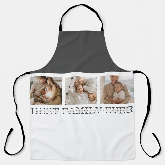 トレンディーコラージュ写真と最高の家族のエバ最高のギフト エプロン (正面)