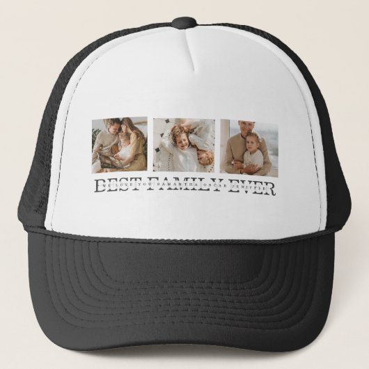トレンディーコラージュ写真と最高の家族のエバ最高のギフト キャップ (正面)