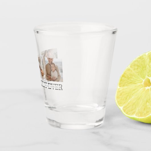 トレンディーコラージュ写真と最高の家族のエバ最高のギフト ショットグラス (右)