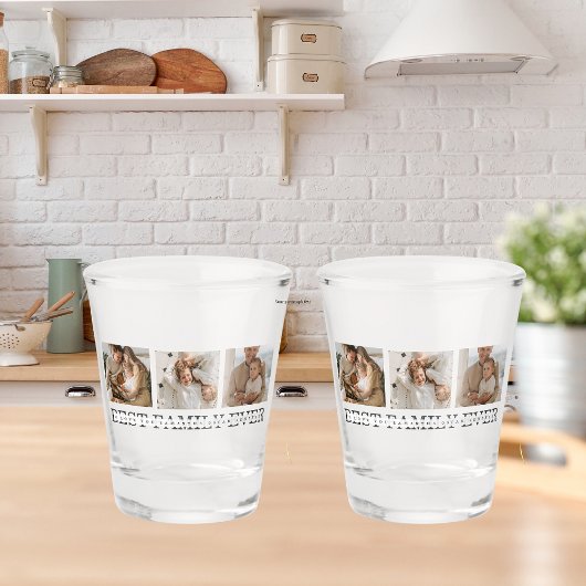 トレンディーコラージュ写真と最高の家族のエバ最高のギフト ショットグラス