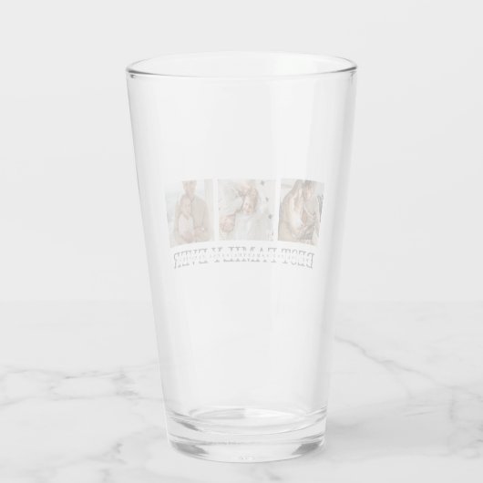 トレンディーコラージュ写真と最高の家族のエバ最高のギフト タンブラーグラス (裏面)