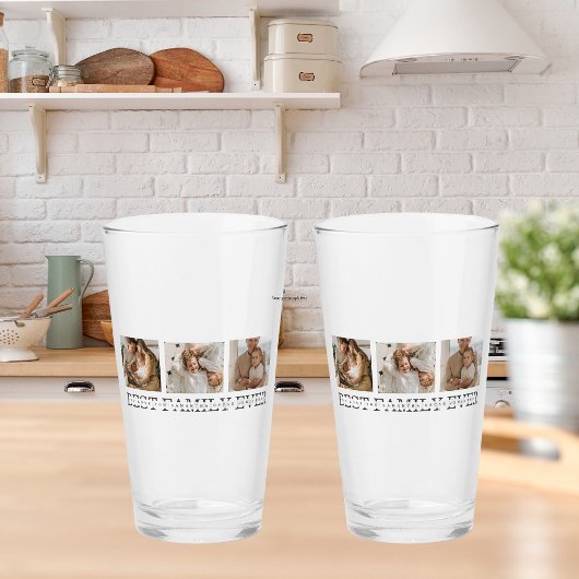 トレンディーコラージュ写真と最高の家族のエバ最高のギフト タンブラーグラス