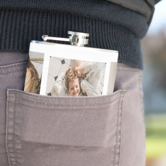 トレンディーコラージュ写真と最高の家族のエバ最高のギフト フラスク (インサイチュ)