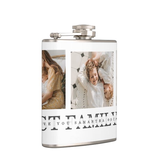 トレンディーコラージュ写真と最高の家族のエバ最高のギフト フラスク (右)