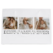 トレンディーコラージュ写真と最高の家族のエバ最高のギフト ラージペーパーバッグ (正面)