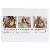 トレンディーコラージュ写真と最高の家族のエバ最高のギフト ラージペーパーバッグ (裏面)