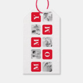 トレンディーコラージュ写真と赤い最高のモマイギフト ギフトタグ (正面)