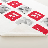 トレンディーコラージュ写真と赤い最高のモマイギフト シェルパブランケット (3/4)