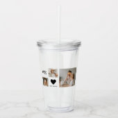 トレンディーコラージュ写真&私たちは愛あなたパパのギフト アクリルタンブラー (正面)