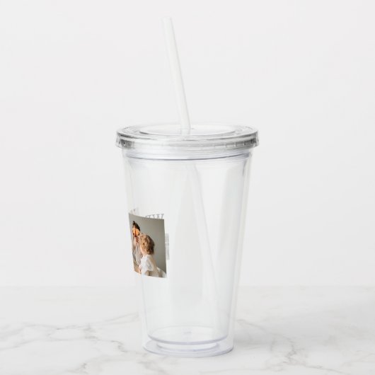 トレンディーコラージュ写真&私たちは愛あなたパパのギフト アクリルタンブラー (左)