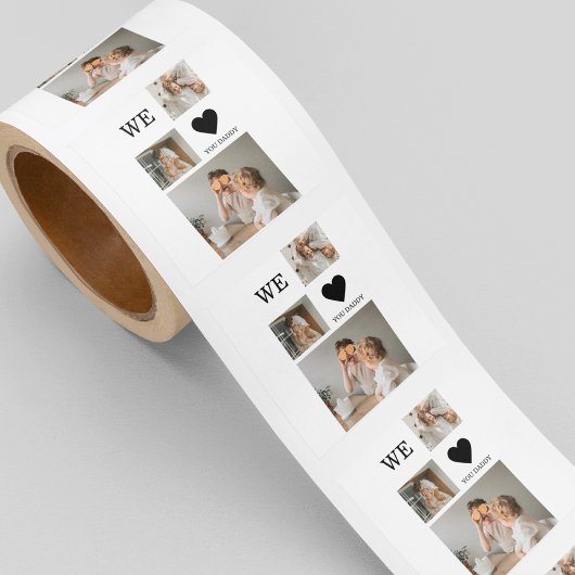 トレンディーコラージュ写真&私たちは愛あなたパパのギフト スクエアシール