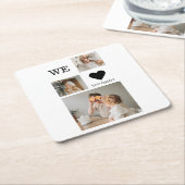 トレンディーコラージュ写真&私たちは愛あなたパパのギフト スクエアペーパーコースター (アングル)