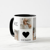 トレンディーコラージュ写真&私たちは愛あなたパパのギフト マグカップ (正面左)