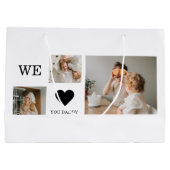 トレンディーコラージュ写真&私たちは愛あなたパパのギフト ラージペーパーバッグ (裏面)