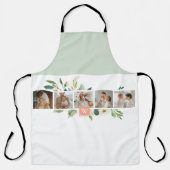 トレンディーコラージュ家族の写真と花ギフト エプロン (正面)