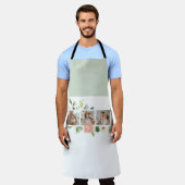 トレンディーコラージュ家族の写真と花ギフト エプロン (着用した状態)
